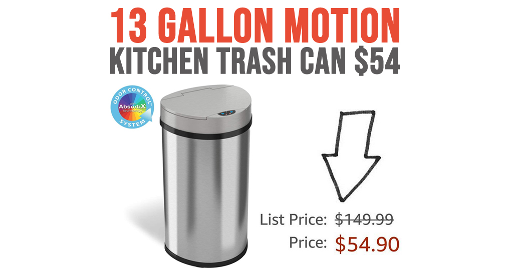13 Gallon Motion Kitchen Trash Can $54 Shipped on Amazon (Regularly $149.99)