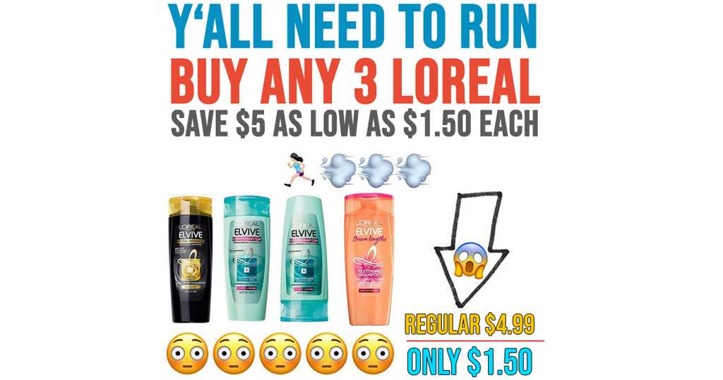 Buy Any 3 loreal Save $5 As Low As $1.50 Each Shipped on Amazon