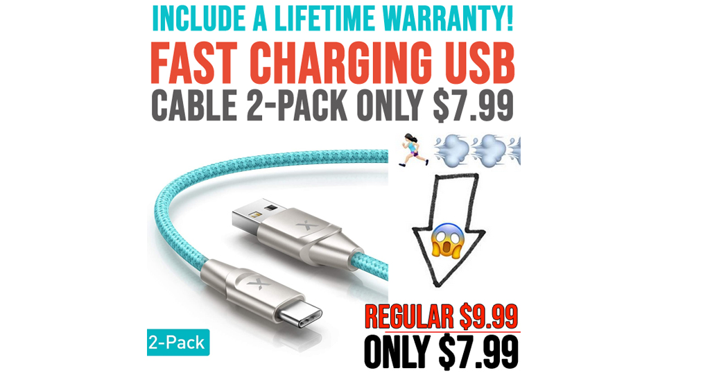 Fast Charging USB Cable 2-Pack Only $7.99 on Amazon | Just $3.99 Each