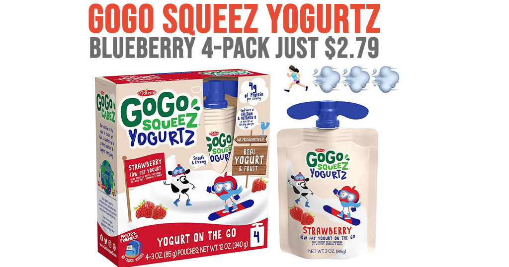GoGo squeeZ yogurtZ Blueberry 4-Pack Only $2.79 Shipped on Amazon