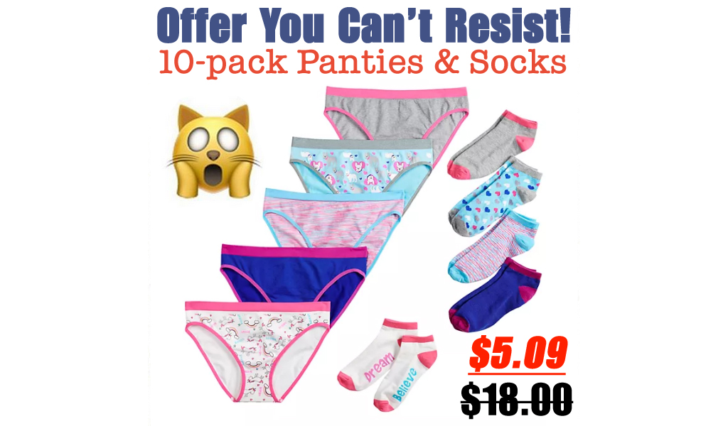 10-pack Seamless Bikini Panties & Matching Socks Only $5.09 on Kohls.com (Regularly $18.00)