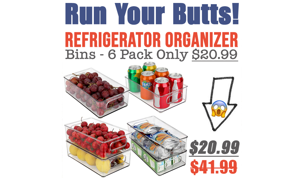 Refrigerator Organizer Bins - 6 Pack Only $20.99 Shipped on Amazon (Regularly $41.99)