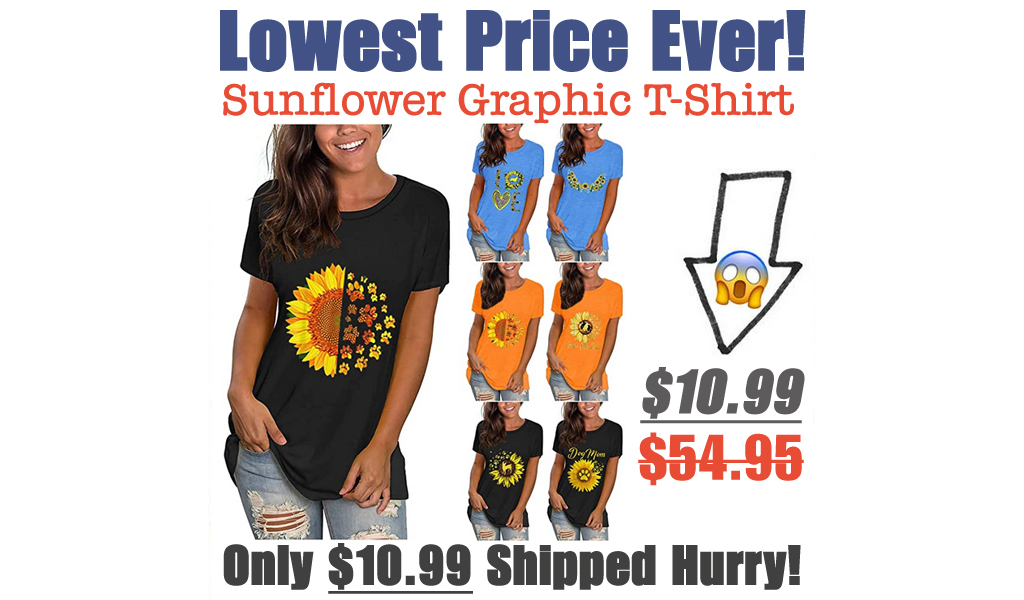 Sunflower Graphic T-Shirt Only $10.99 Shipped on Amazon (Regularly $54.95)