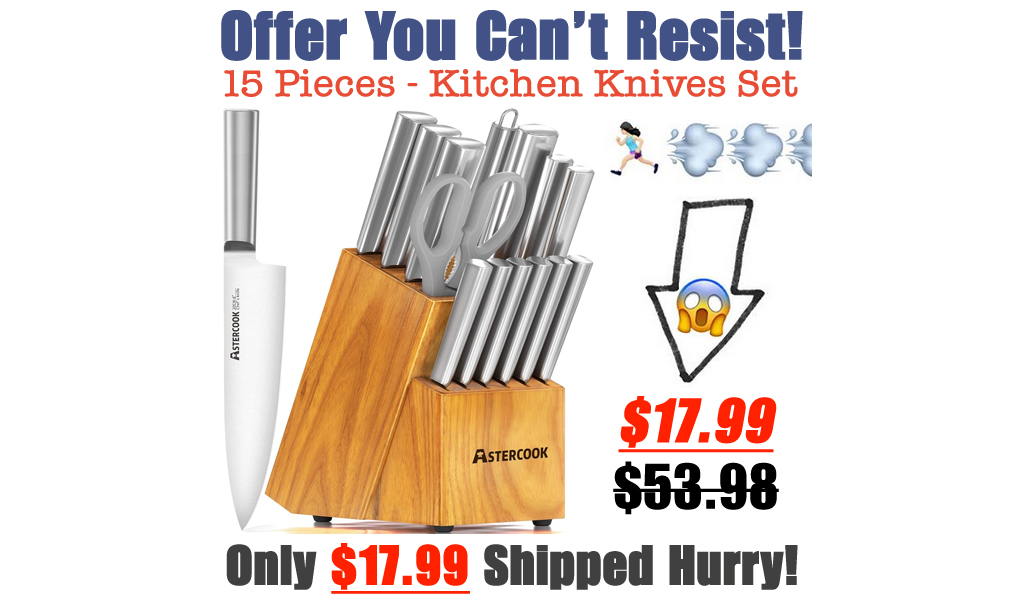 15 Pieces - Kitchen Knives Set Only $17.99 Shipped on Amazon (Regularly $53.98)