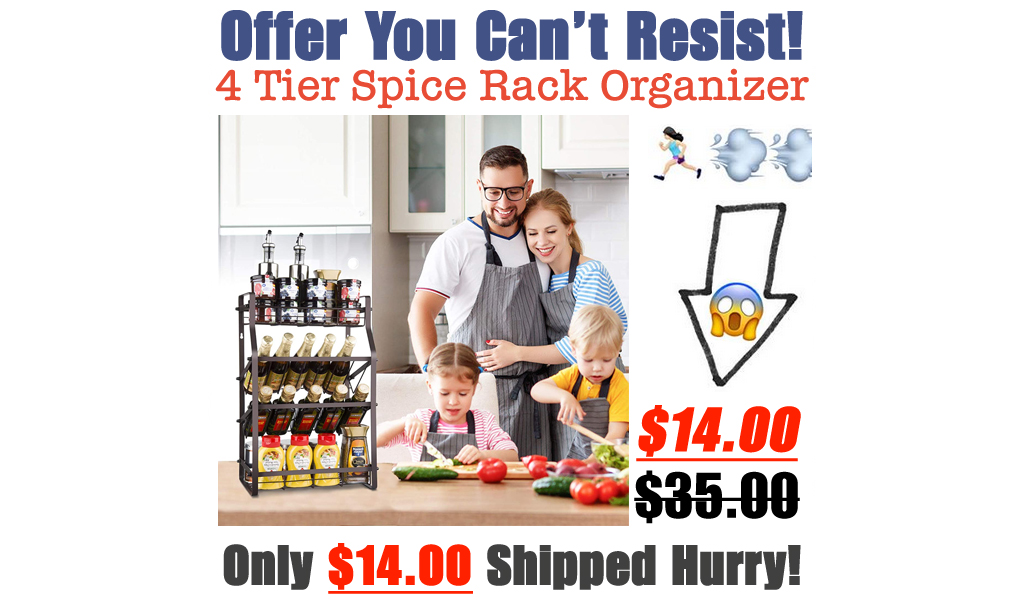 4 Tier Spice Rack Organizer Only $14.00 Shipped on Amazon (Regularly $35.00)