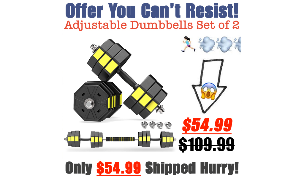 Adjustable Dumbbells Set of 2 Only $54.99 Shipped on Amazon (Regularly $109.99)