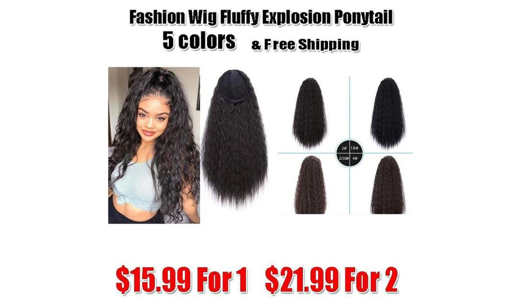 Fashion Wig Fluffy Explosion Ponytail Wig