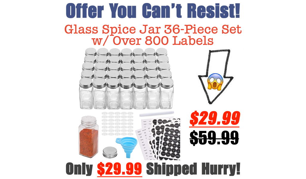 Glass Spice Jar 36-Piece Set w/ Over 800 Labels Only $29.99 Shipped on Amazon (Regularly $60)
