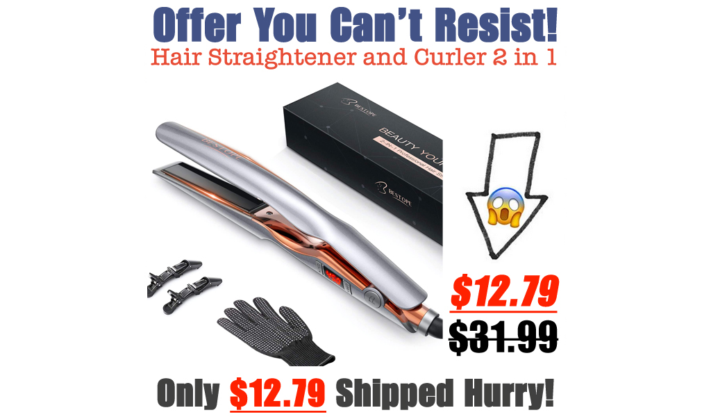 Hair Straightener and Curler 2 in 1 Only $12.79 Shipped on Amazon (Regularly $31.99)