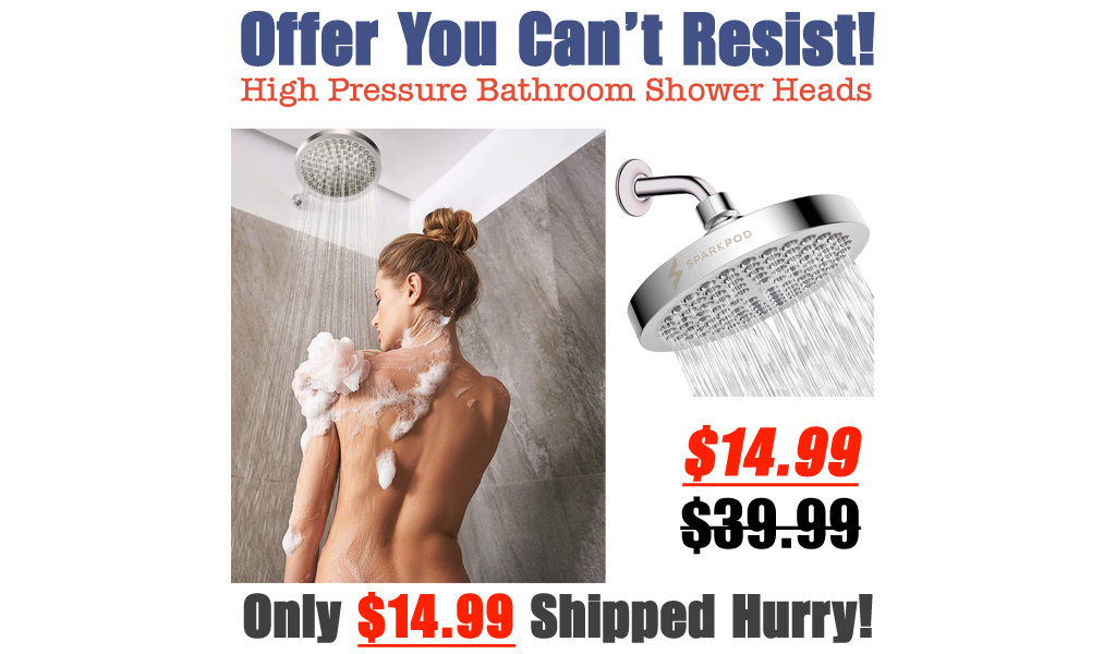 High Pressure Bathroom Shower Heads Only $14.99 Shipped on Amazon (Regularly $39.99)