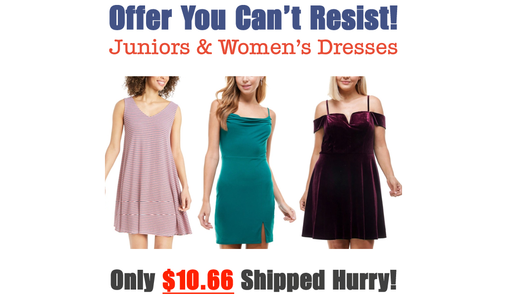 Juniors & Women’s Dresses from $10.66 on Macys.com (Regularly $59)