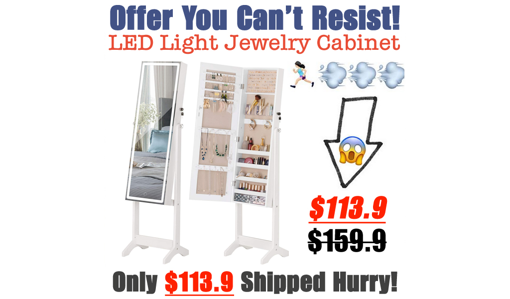 LED Light Jewelry Cabinet Only $113.9 Shipped on Amazon (Regularly $159.9)