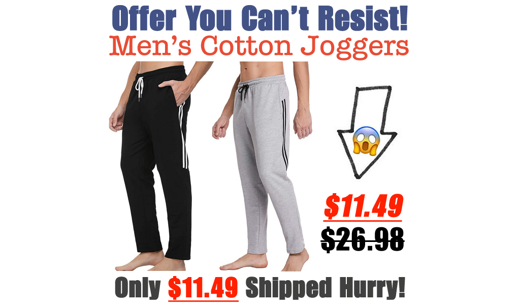 Men's Cotton Joggers Only $11.49 Shipped on Amazon (Regularly $26.98)