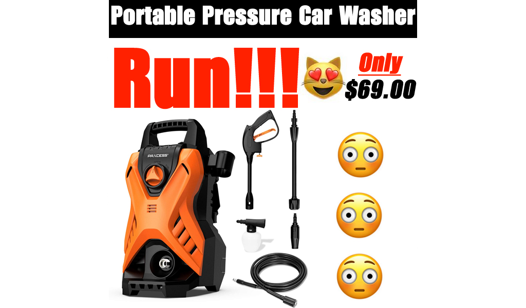 Portable Pressure Car Washer Only $69.00 Shipped on Amazon (Regularly $149.00)