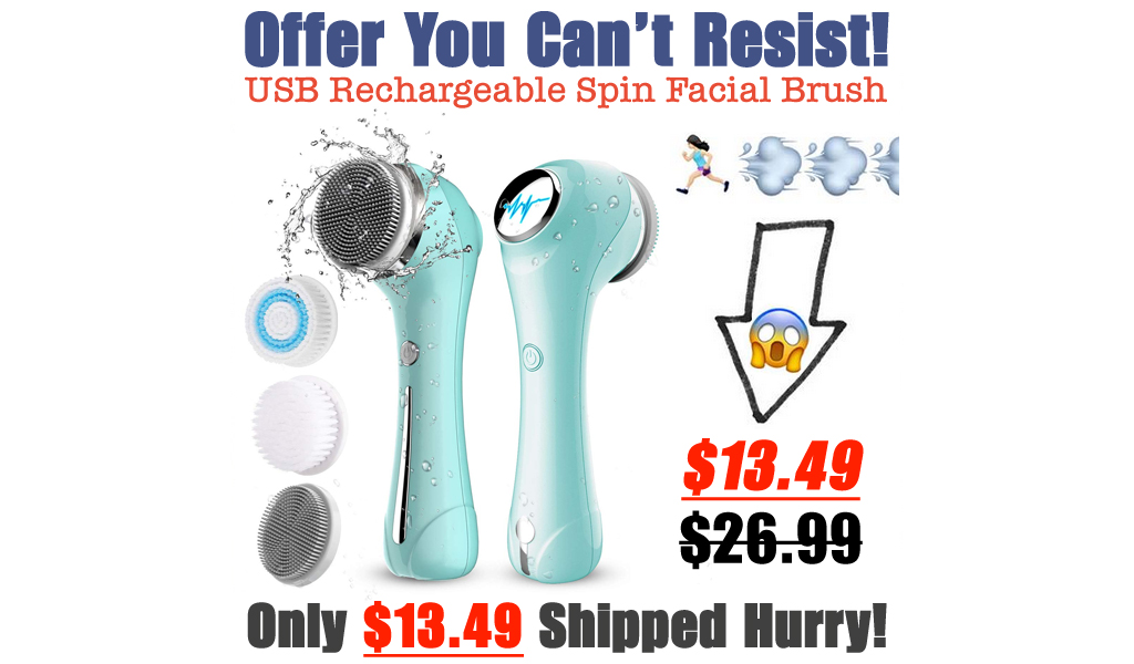 USB Rechargeable Spin Facial Brush Only $13.49 Shipped on Amazon (Regularly $26.99)