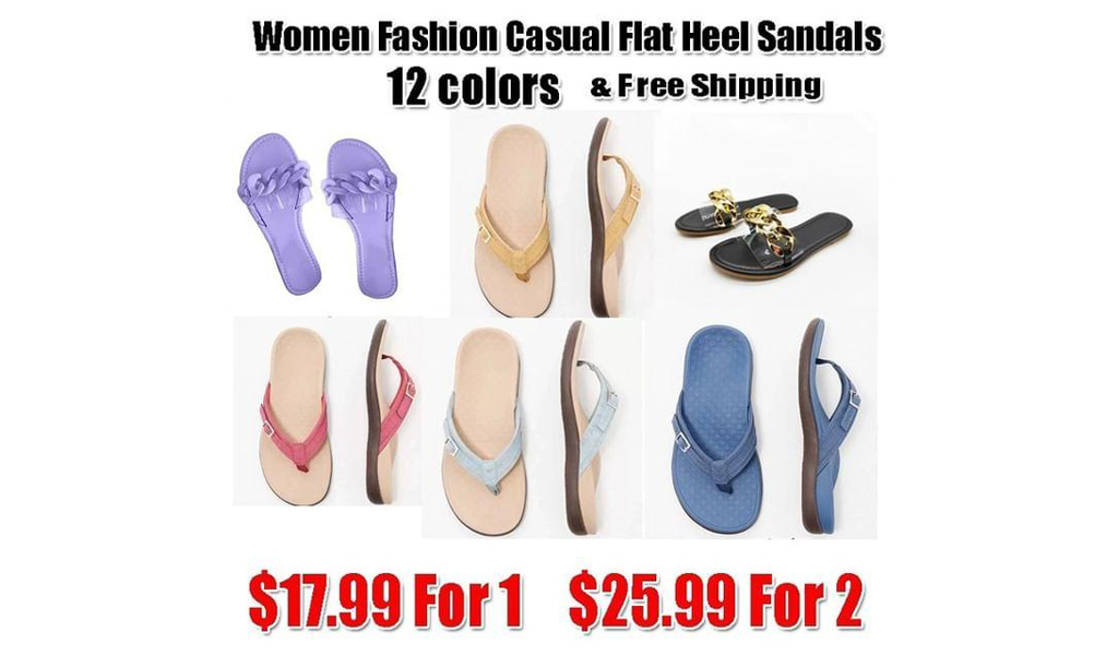 Women Candy Color Fashion Casual Flat Heel Sandals