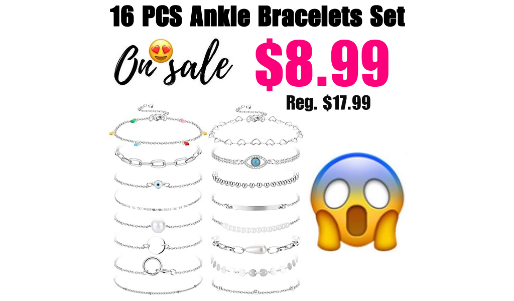 16 PCS Ankle Bracelets Set Only $8.99 Shipped on Amazon (Regularly $17.99)