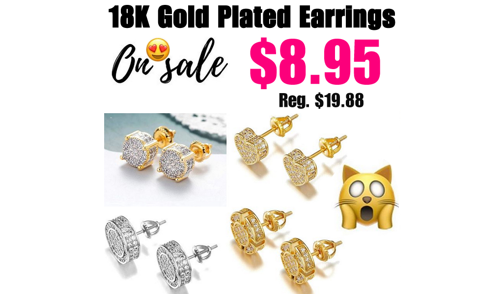 18K Gold Plated Earrings Only $8.95 Shipped on Amazon (Regularly $19.88)