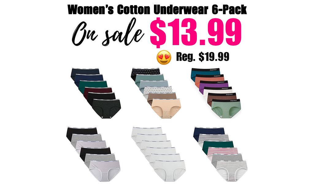 Highly Rated Women’s Cotton Underwear 6-Pack Just $13.99 on Amazon | Tagless & Breathable