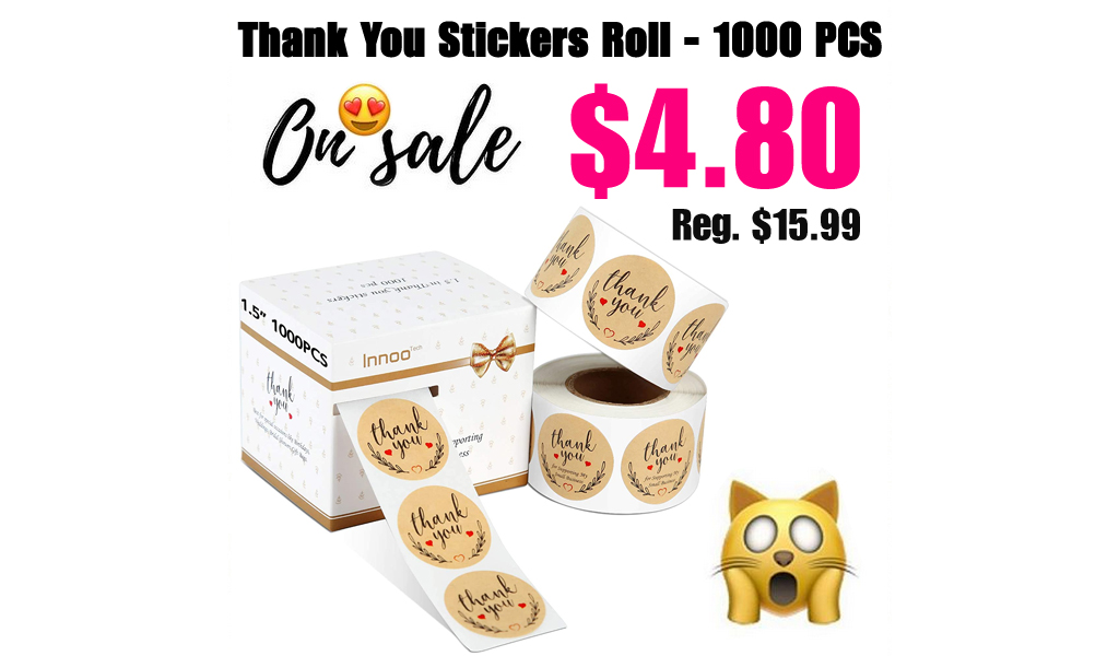 Thank You Stickers Roll - 1000 PCS Only $4.80 Shipped on Amazon (Regularly $15.99)