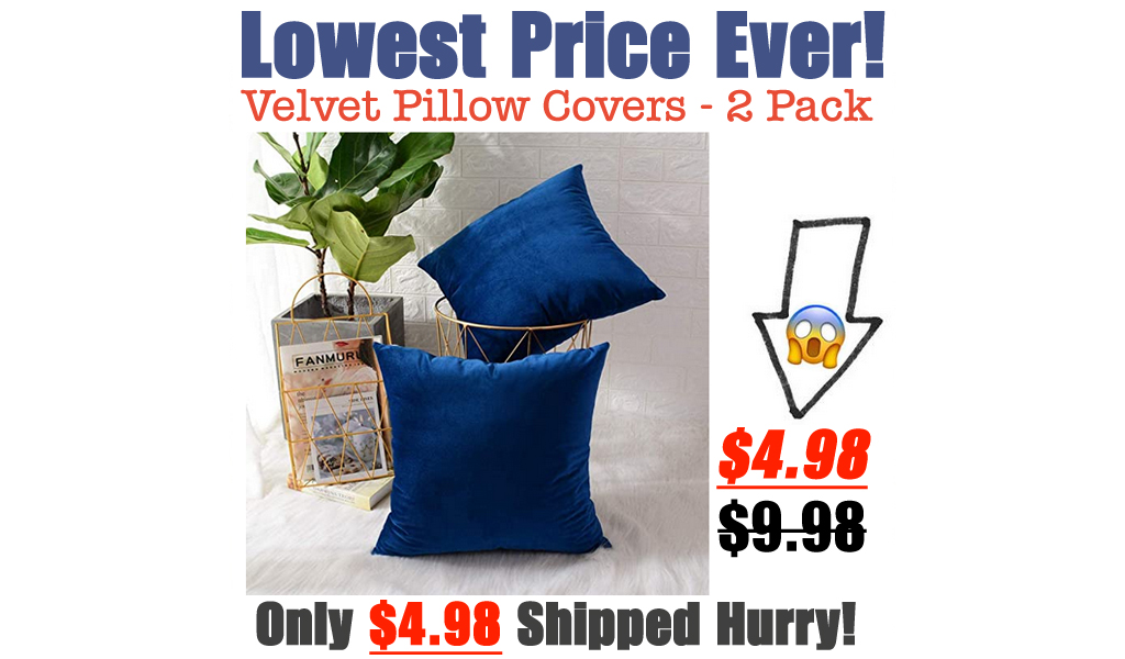 Velvet Pillow Covers - 2 Pack Only $4.98 Shipped on Amazon (Regularly $9.98)