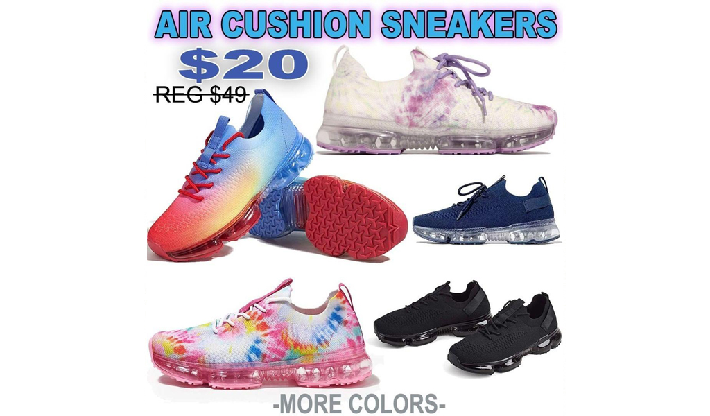 Women Air Cushion Lightweight Breathable Solid/Colorful Soft Transparent Sports Sneakers +Free Shipping!