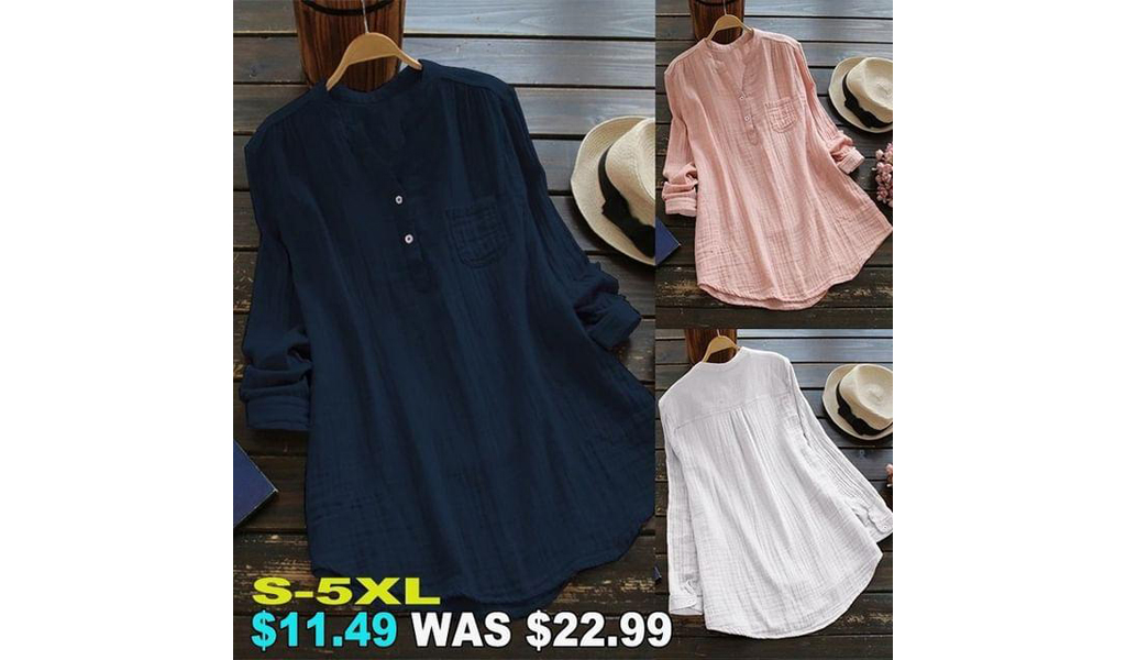 Cotton Linen Shirts For Women S-5XL +Free Shipping!