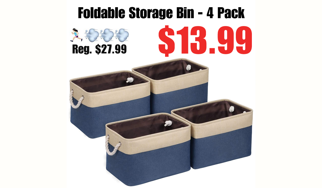 Foldable Storage Bin - 4 Pack Only $13.99 Shipped on Amazon (Regularly $27.99)