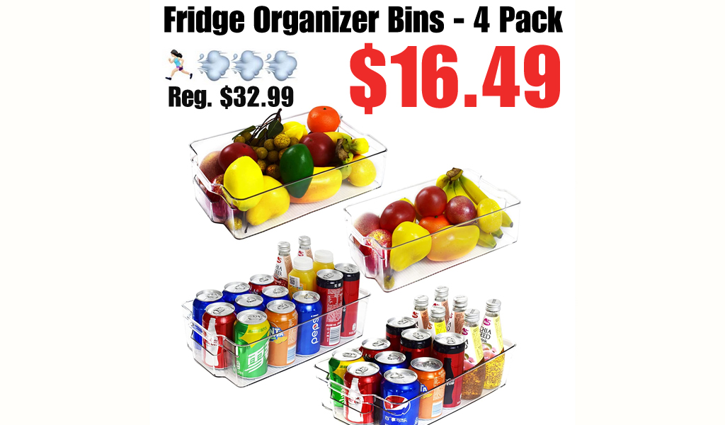Fridge Organizer Bins - 4 Pack Only $16.49 Shipped on Amazon (Regularly $32.99)