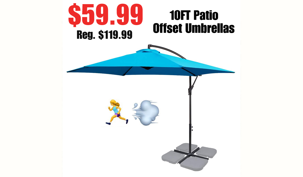 10FT Patio Offset Umbrellas Only $59.99 Shipped on Amazon (Regularly $119.99)