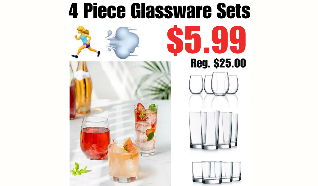 4 Piece Glassware Sets Only $5.99 on Macys.com (Regularly $25.00)