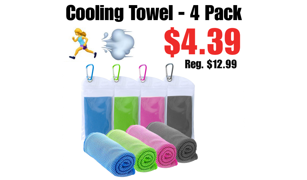 Cooling Towel - 4 Pack Only $4.39 Shipped on Amazon (Regularly $12.99)