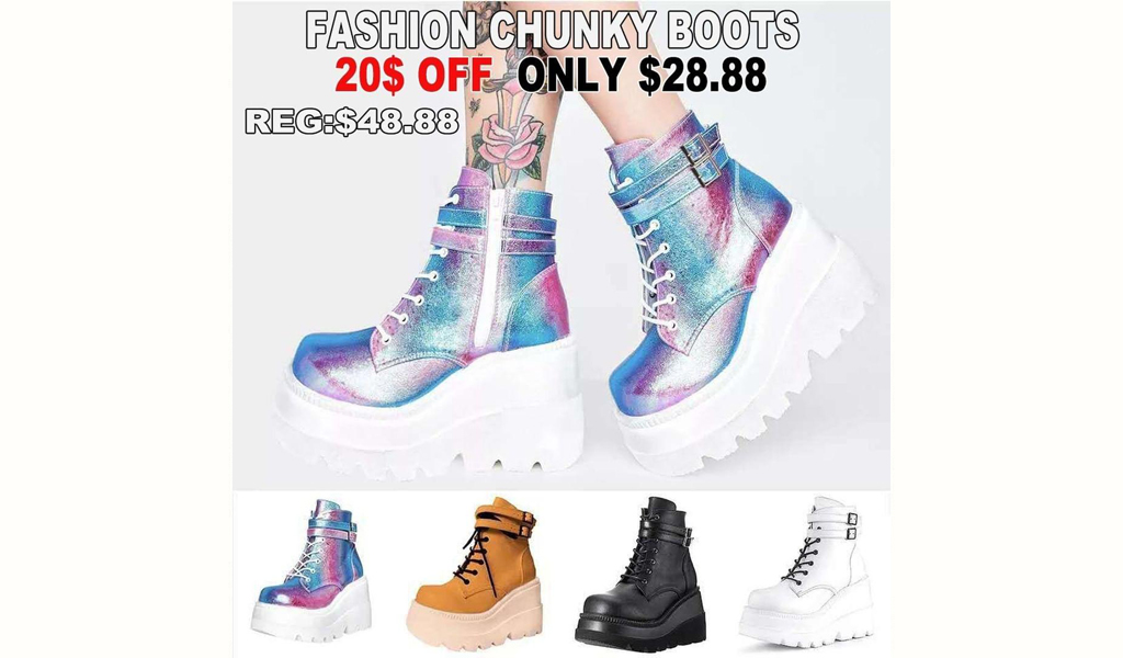 Fashion Chunky High Heel Ankle Booties Platform Lace Up Boots For Women+Free Shipping!