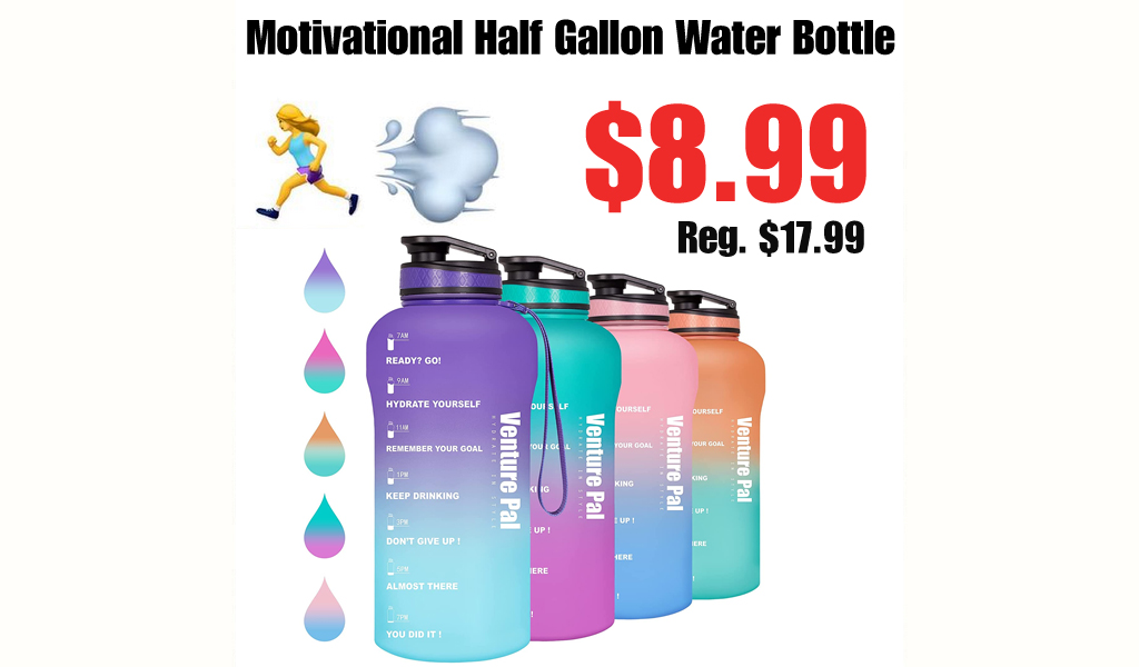 Motivational Half Gallon Water Bottle Only $8.99 Shipped on Amazon (Regularly $17.99)