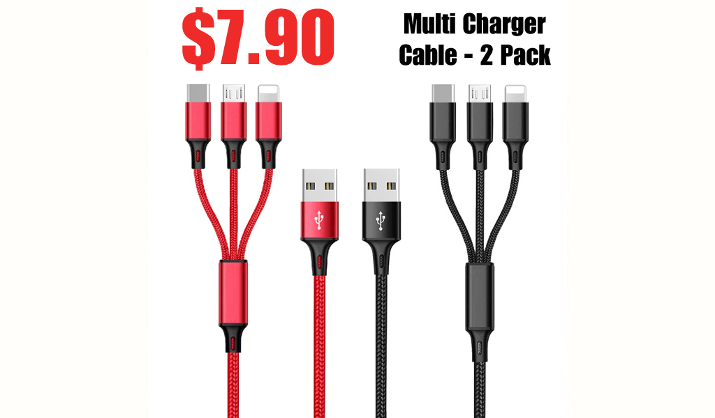 Multi Charger Cable - 2 Pack Only $7.90 Shipped on Amazon (Regularly $21.99)