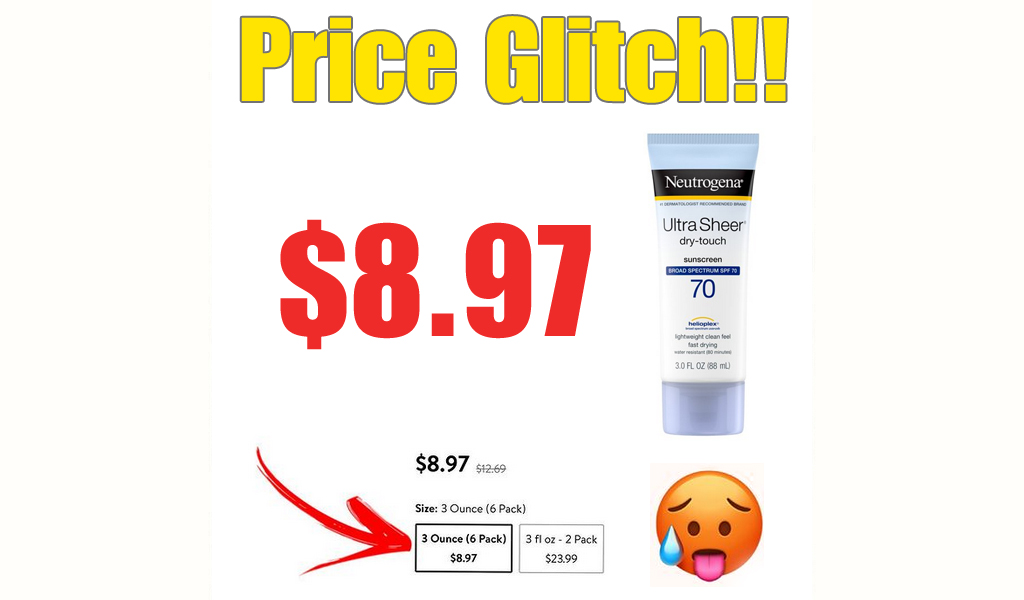 Neutrogena Ultra Sunscreen Lotion - 6 Pack from Just $8.97 on Walmart