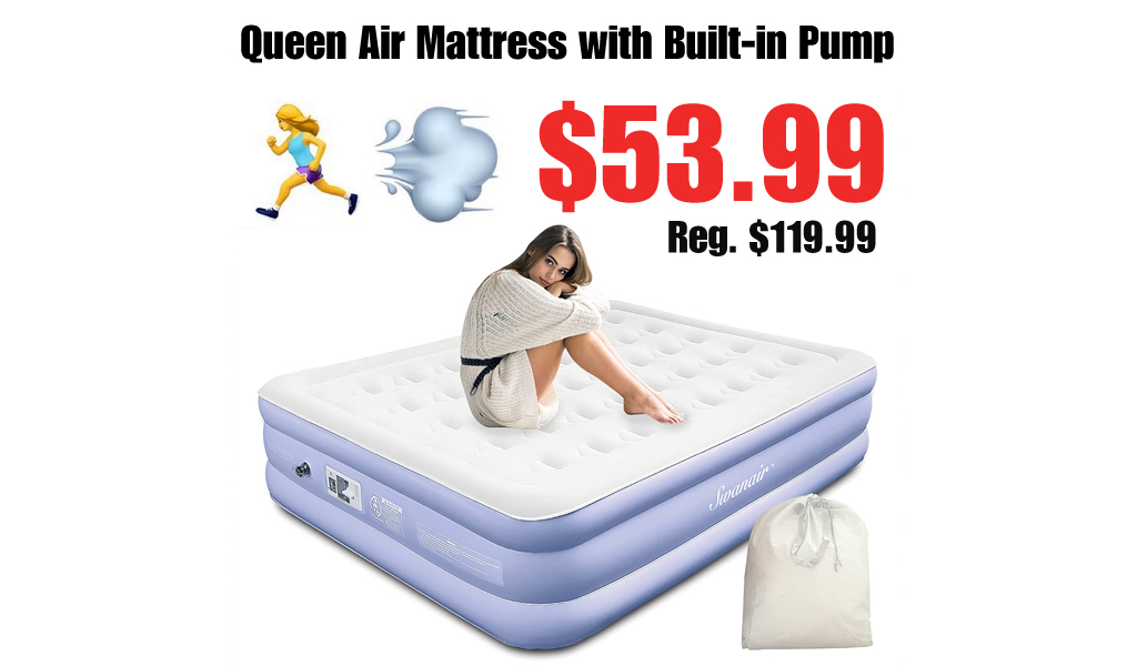 Queen Air Mattress with Built-in Pump Only $53.99 Shipped on Amazon (Regularly $119.99)