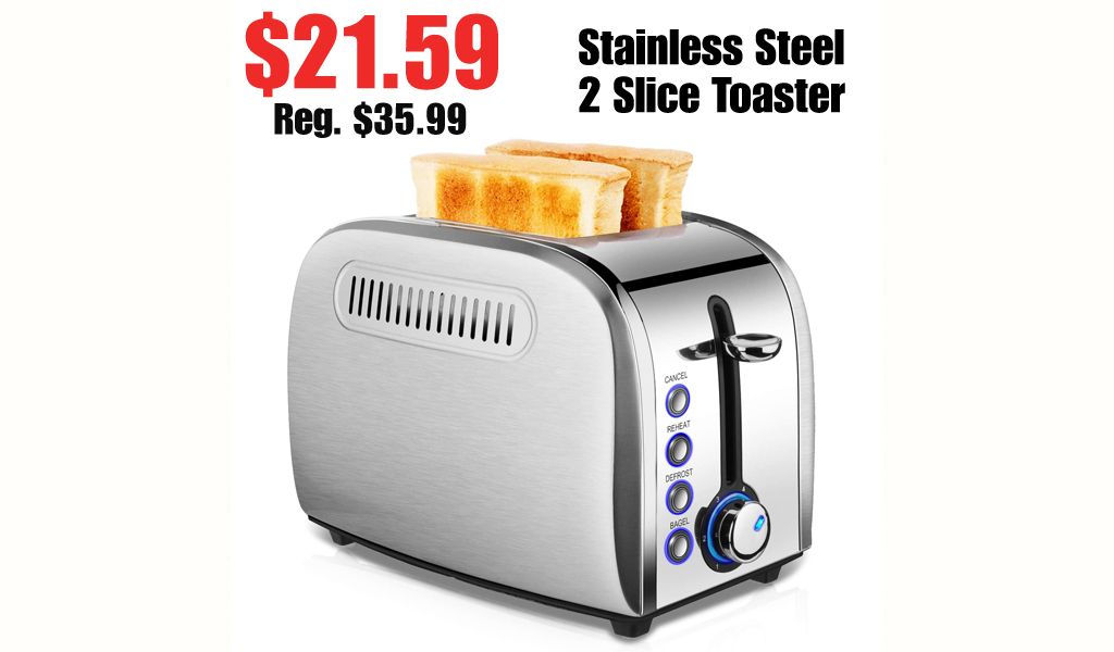 Stainless Steel 2 Slice Toaster Only $21.59 on Amazon (Regularly $35.99)