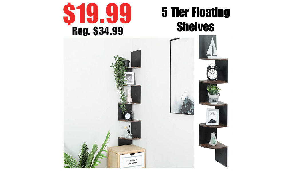 5 Tier Floating Shelves Only $19.99 Shipped on Amazon (Regularly $34.99)