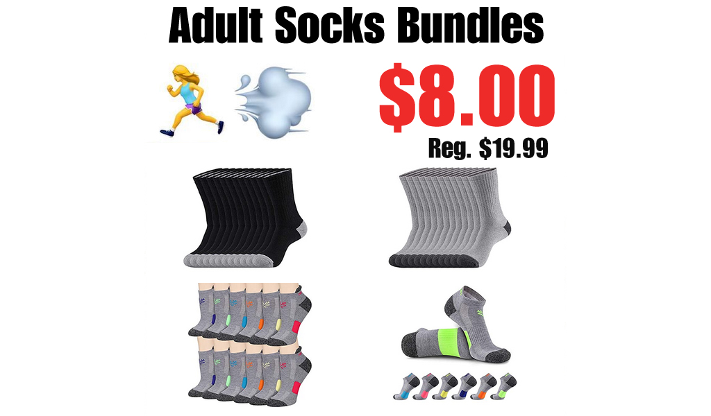 Adult Socks Bundles Only $8.00 Shipped on Amazon (Regularly $19.99)