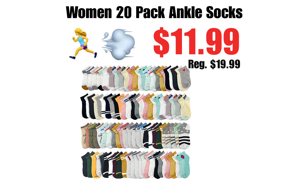 Women 20 Pack Ankle Socks Only $11.99 Shipped on Amazon (Regularly $19.99)