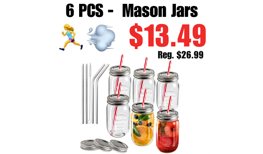 6 PCS Mason Jars Only $13.49 Shipped on Amazon (Regularly $26.99)