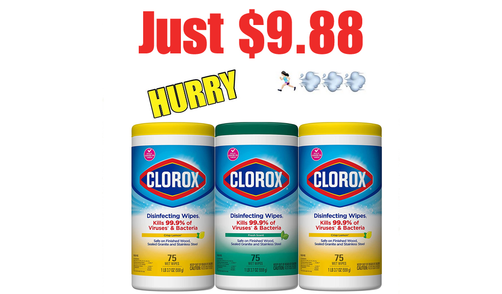 Clorox Disinfecting Wipes 3-Pack Just $9.88 Shipped on Amazon