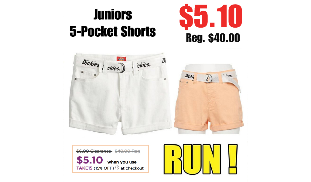 Juniors 5-Pocket Shorts For Only $5.10 on Kohls.com (Regularly $40.00)