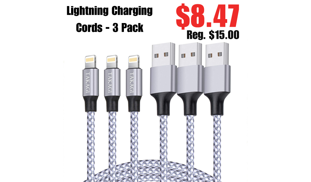 Lightning Charging Cords - 3 Pack Only $8.47 Shipped on Amazon (Regularly $15.00)
