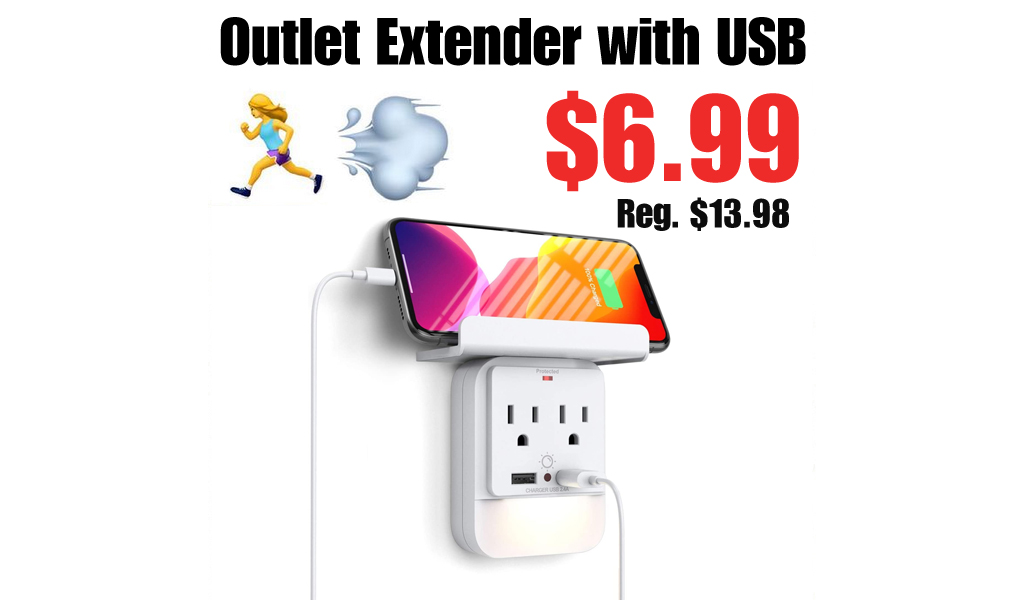Outlet Extender with USB Only $6.99 Shipped on Amazon (Regularly $13.98)