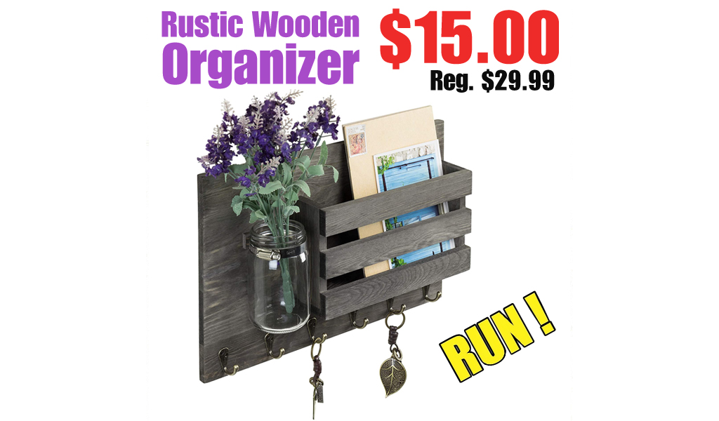 Rustic Wooden Organizer Only $15.00 Shipped on Amazon (Regularly $29.99)