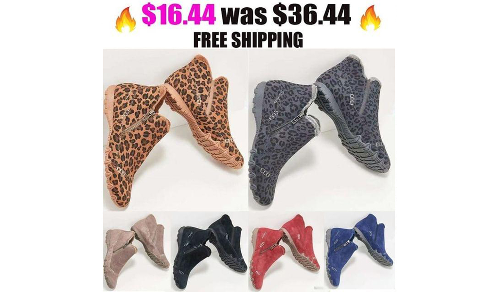 Women Casual Side Zipper Non-Slip Relaxed Fit Suede Biker Ankle Boots?+Free Shipping!