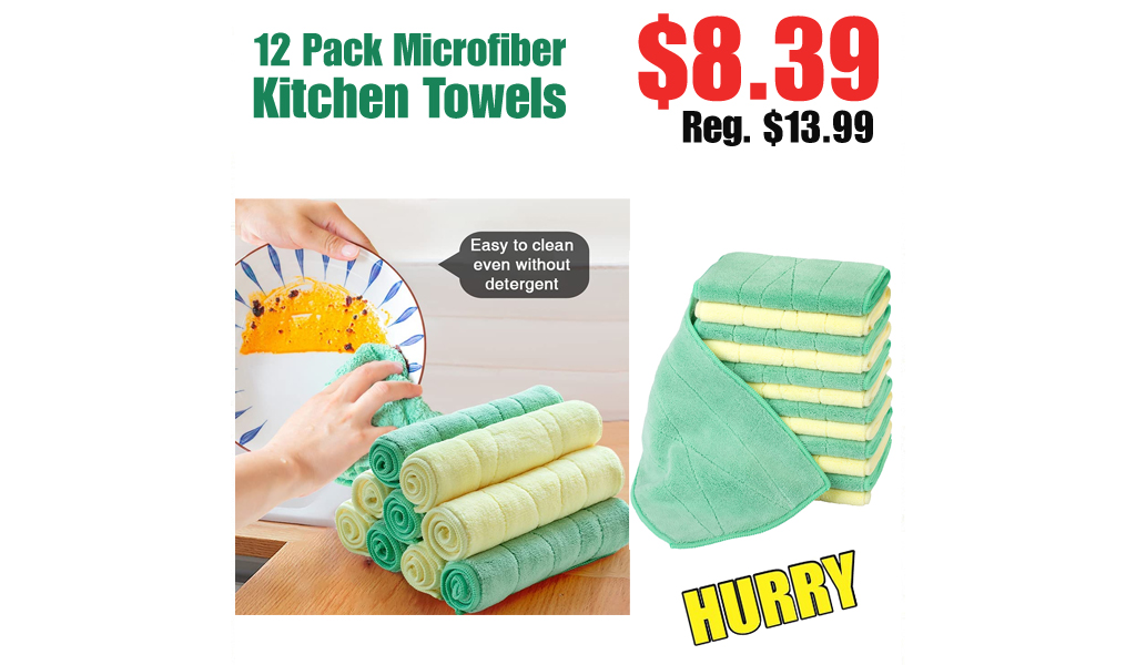 12 Pack Microfiber Kitchen Towels Only $8.39 Shipped on Amazon (Regularly $13.99)