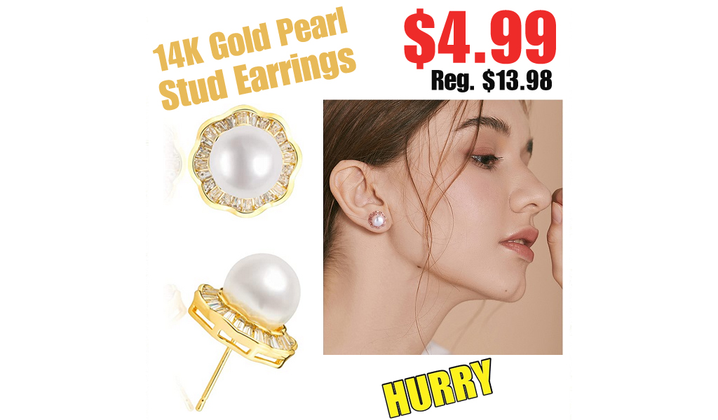 14K Gold Pearl Stud Earrings $4.99 Shipped on Amazon (Regularly $13.98)
